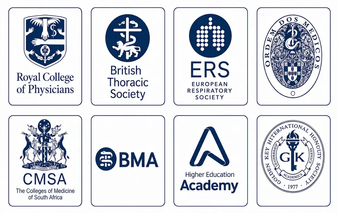 Logos of professional memberships and affiliations